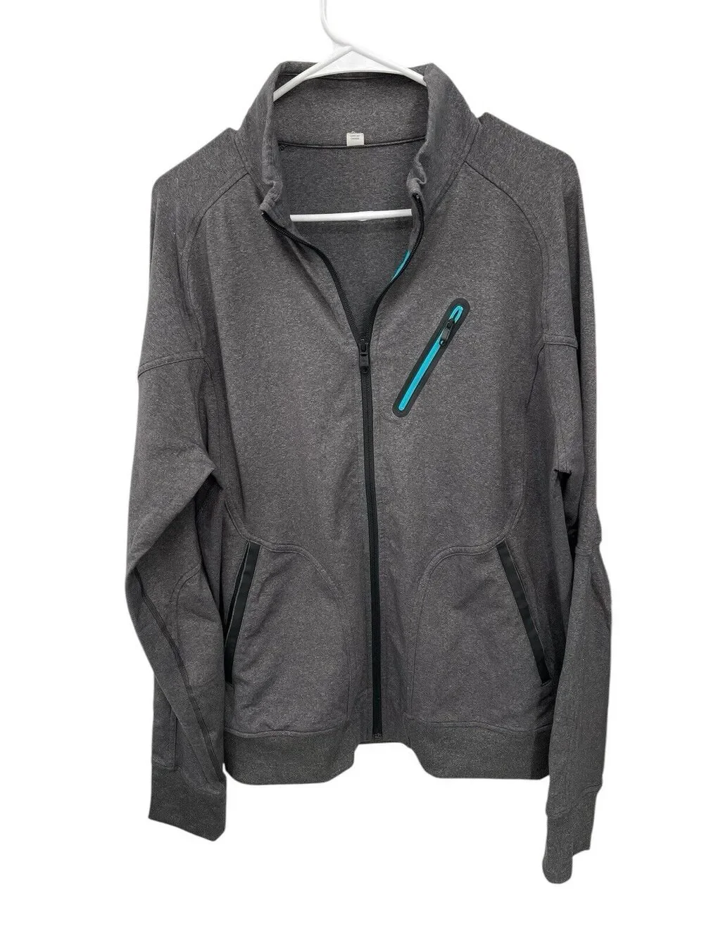 Lululemon City Tech Jacket Full Zip Heather Gray Blue Size XL